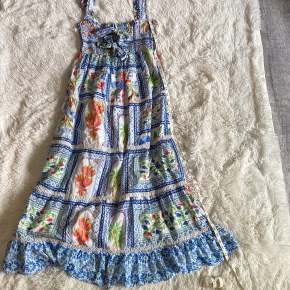 FARM Rio Tropical Tiles Linen-Blend Maxi Dress - Picture 8 of 11